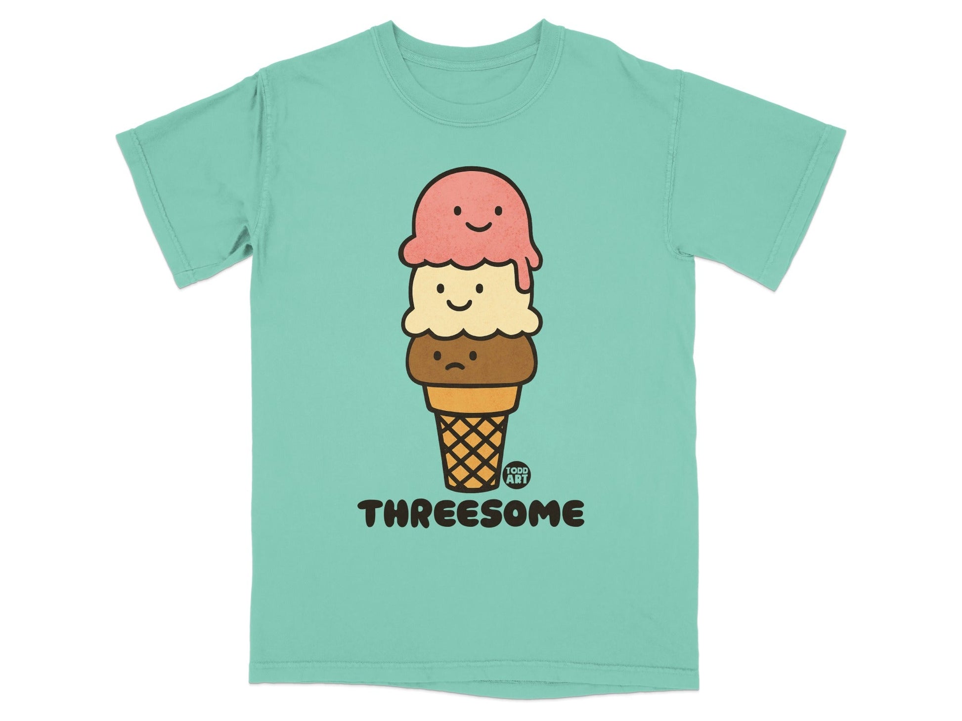 Threesome Ice Cream T-shirt Fun Graphic Apparel