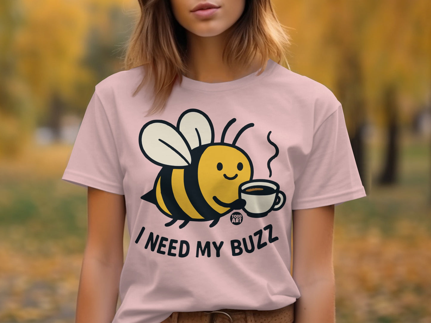Cute Bee Coffee I Need My Buzz Graphic T-shirt