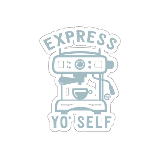 Express Yo Self Coffee Machine Sticker Product
