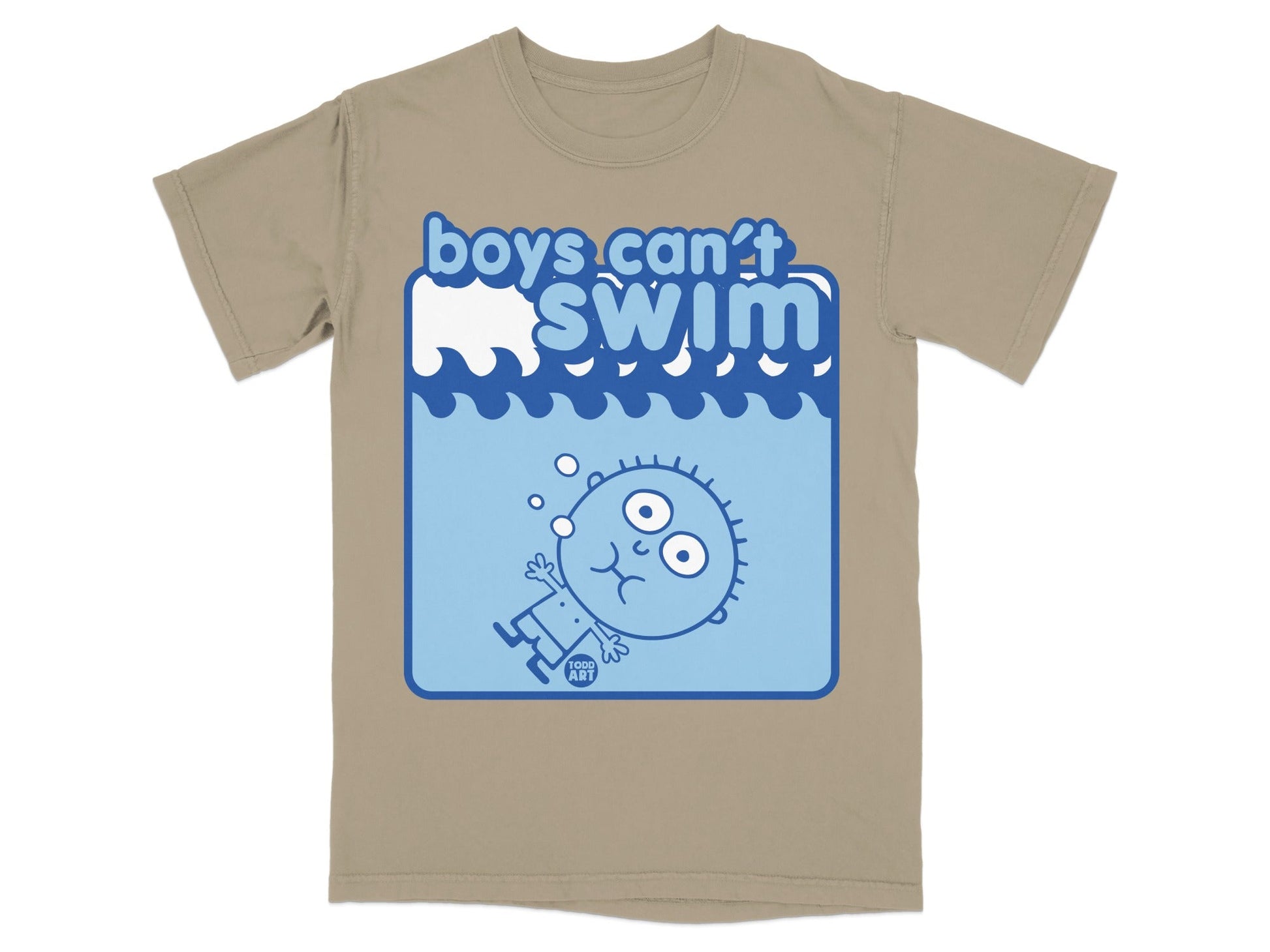 Boys Can't Swim Cute Drowning Cartoon T-shirt