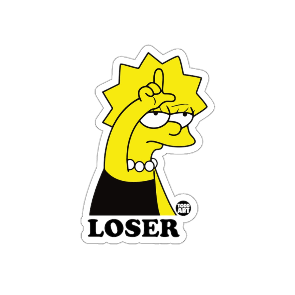 Lisa Simpsons Todd Art Loser Hand on Forehead sticker