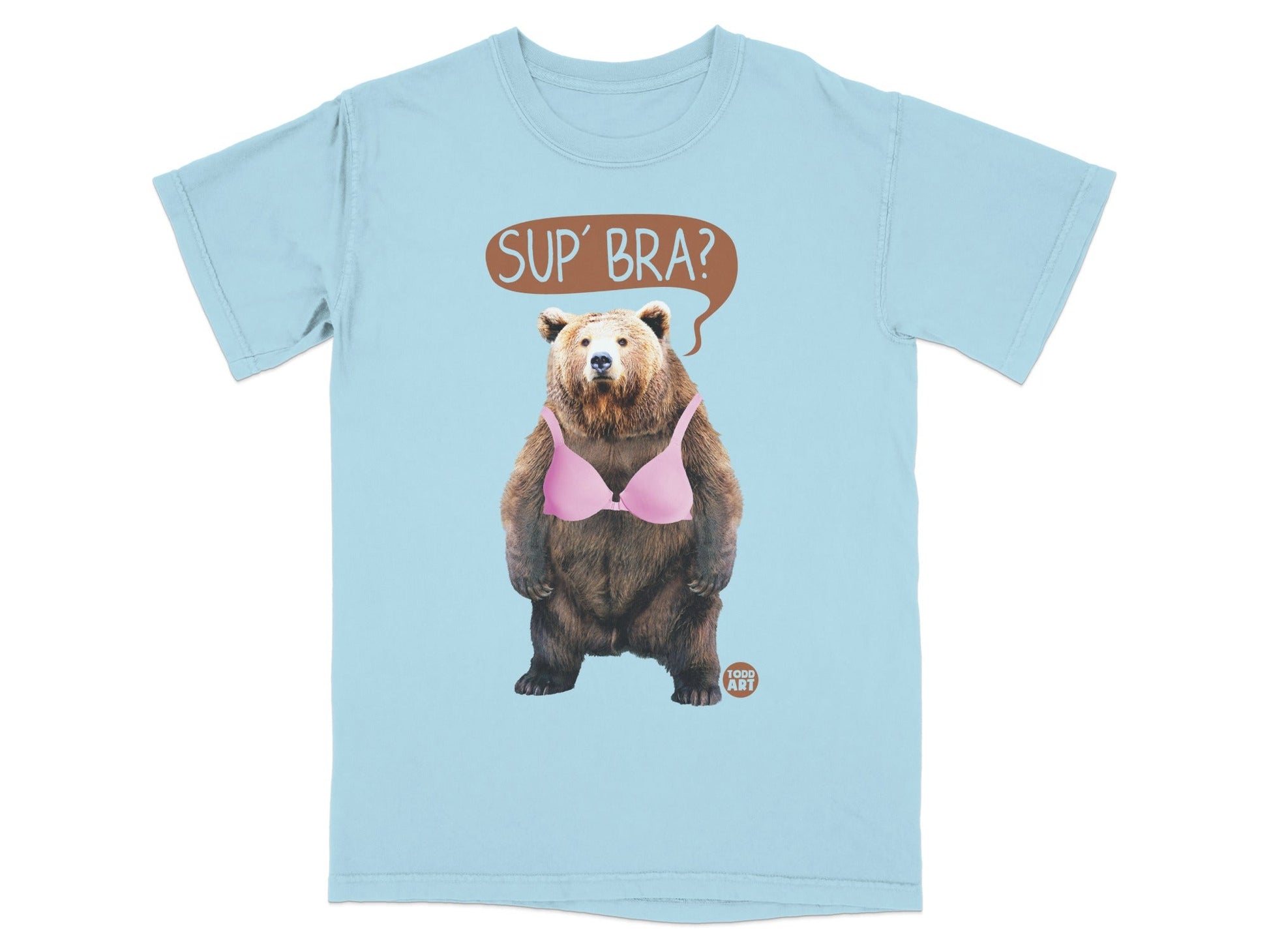 Sup' Bra Bear Funny Graphic T-Shirt