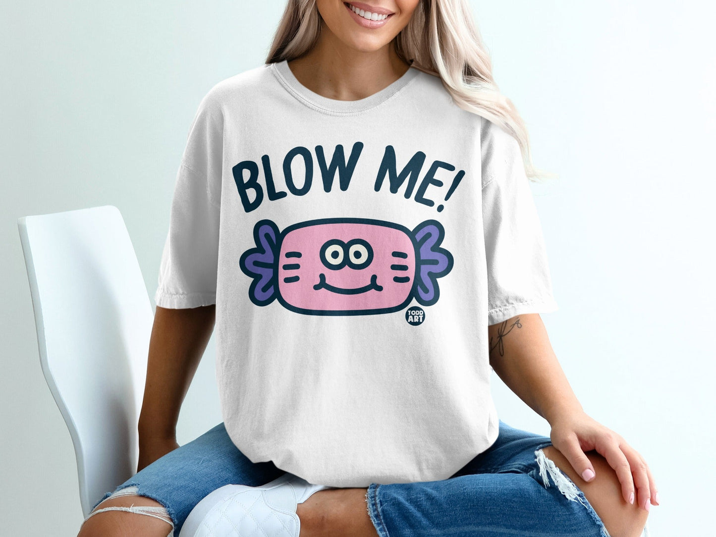 Funny Blow Me Cartoon Axolotl Todd Art Shirt