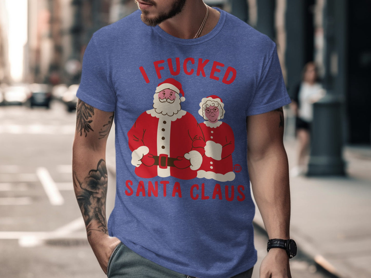 Funny Santa Claus Themed Christmas T-shirt for Adults