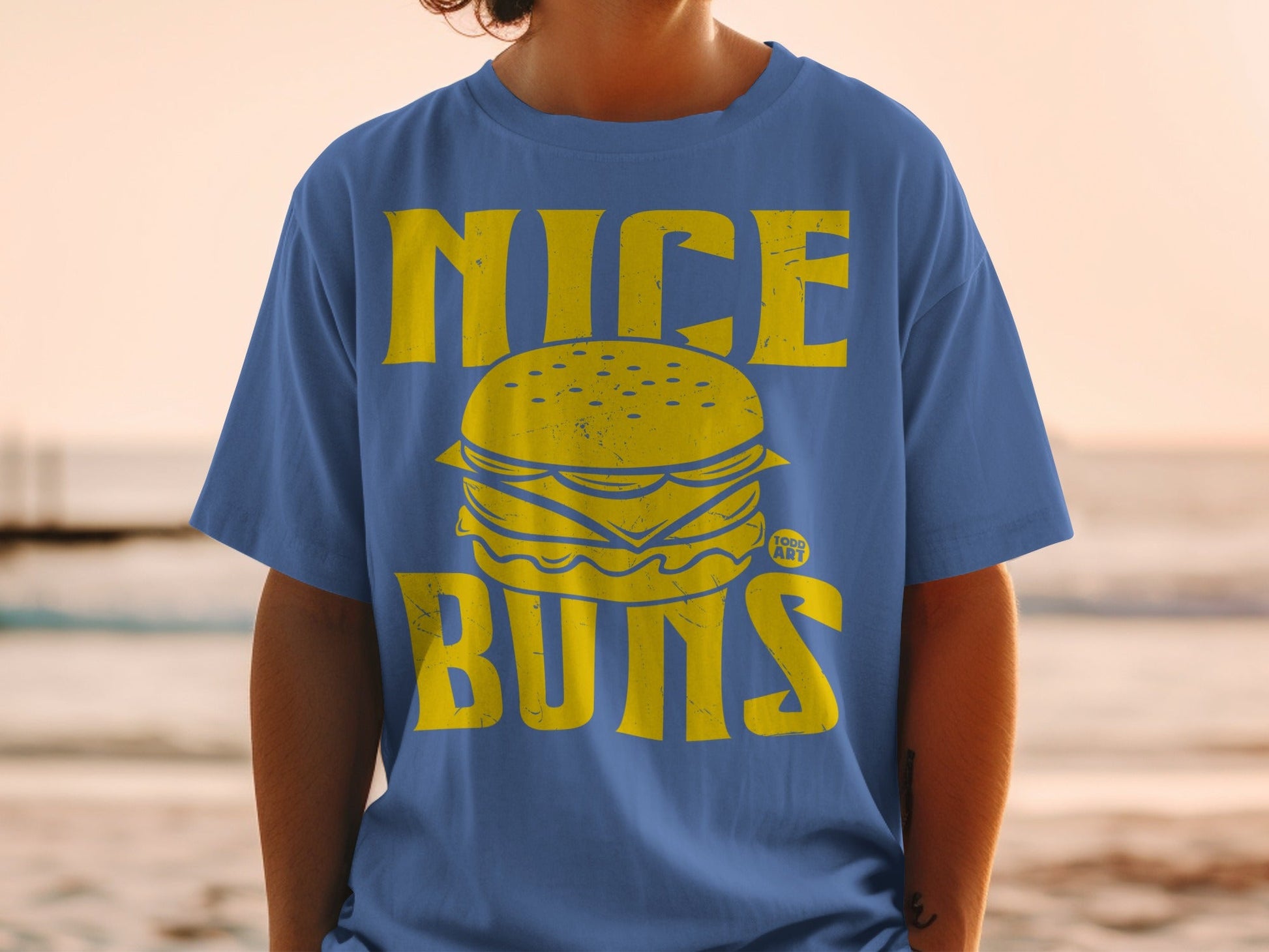 Nice Buns Burger Graphic T-shirt Fun Casual Tee