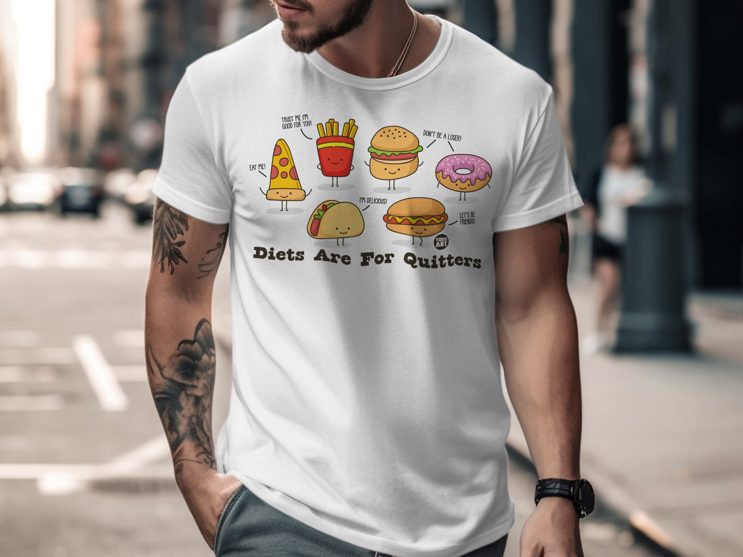 Diets Are For Quitters Funny Graphic T-shirt