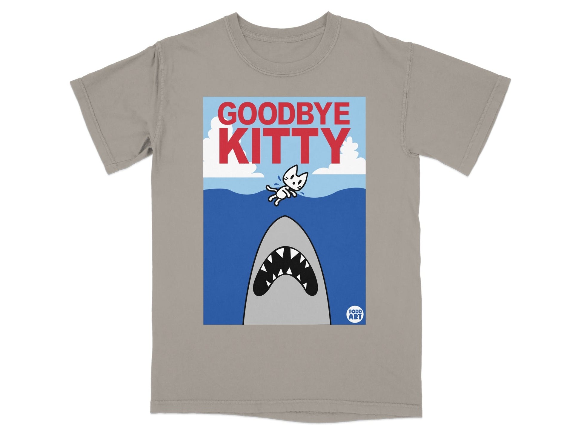 Goodbye Kitty Shark Attack Parody Todd Art T-Shirt