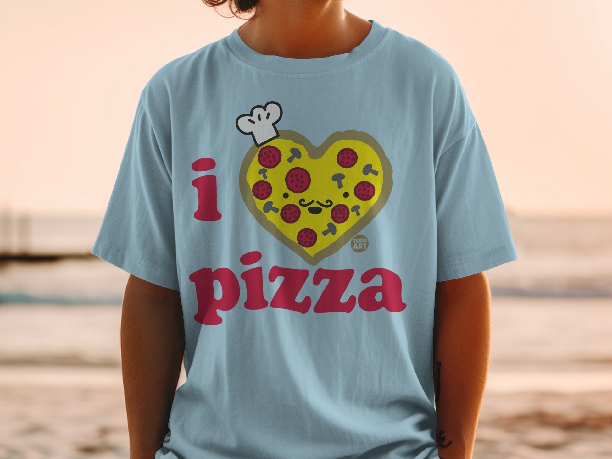 I Love Pizza Heart Shaped Cute Design Toddler T-Shirt