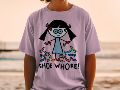 Funny Shoe Whore Graphic Tee for Shoe Lovers