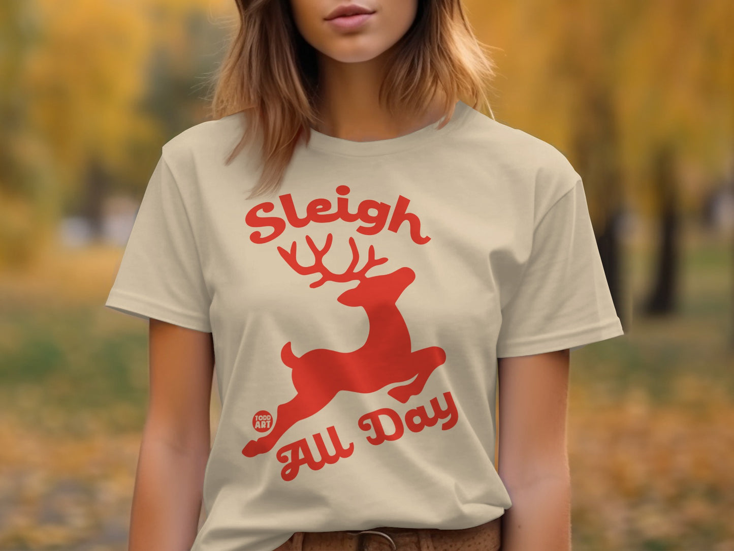 Sleigh All Day Festive Reindeer Graphic Tee product
