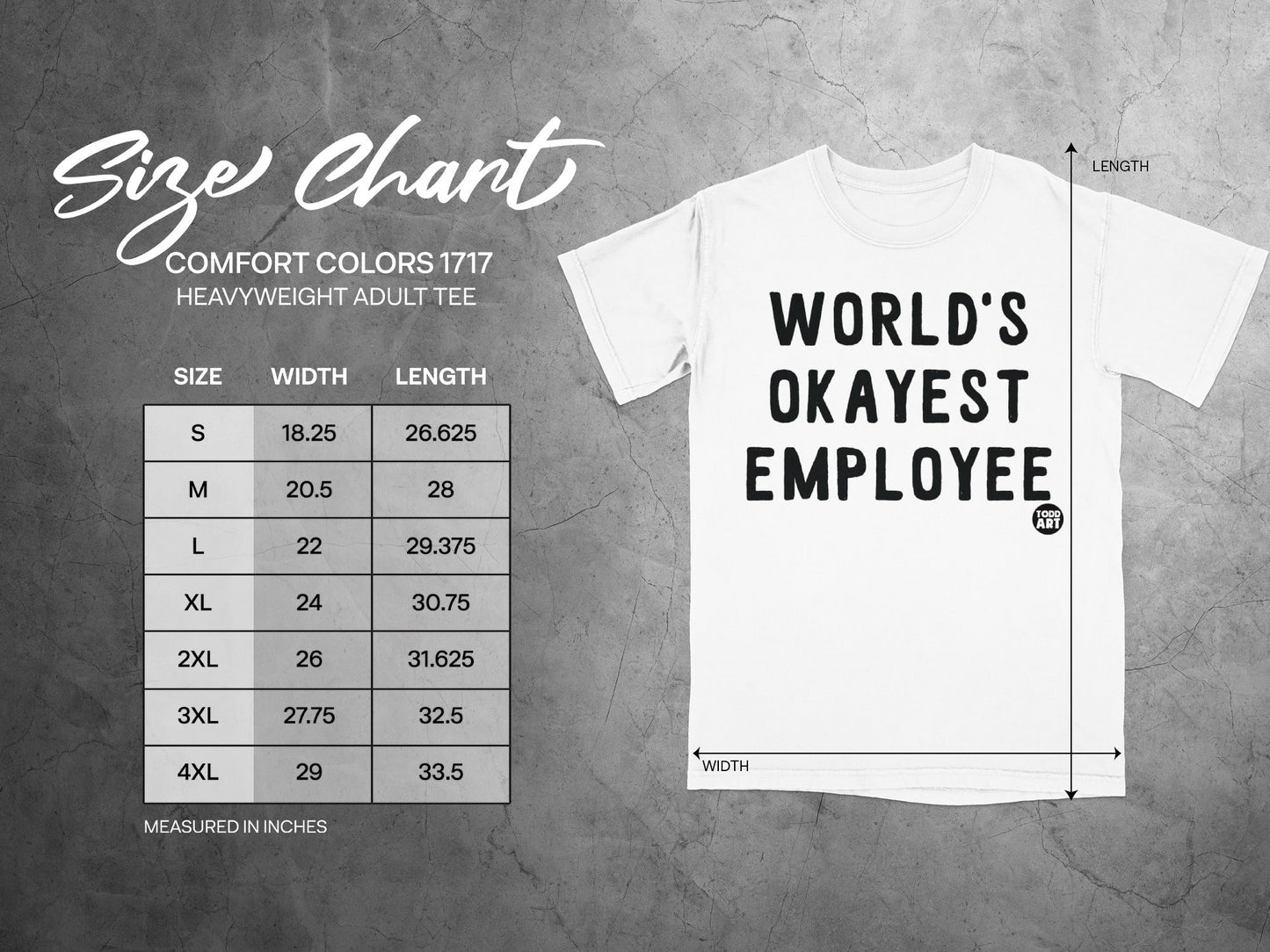 World's Okayest Employee Heavyweight Adult Tee