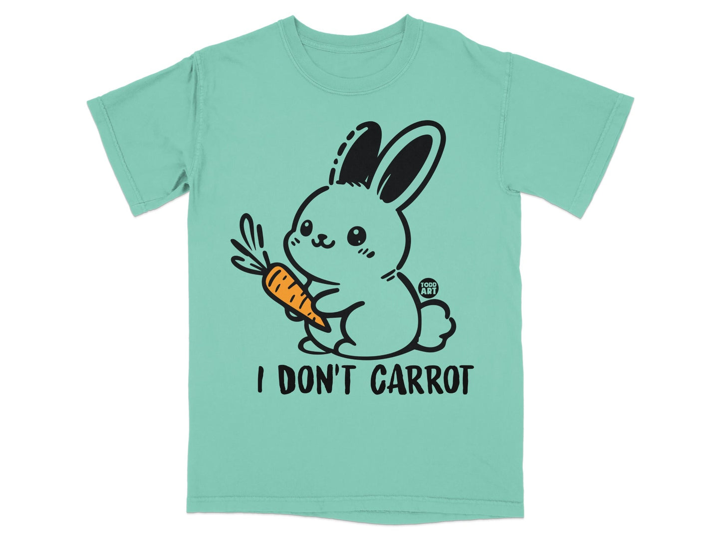 Cute Bunny Holding Carrot I Don't Carrot T-Shirt