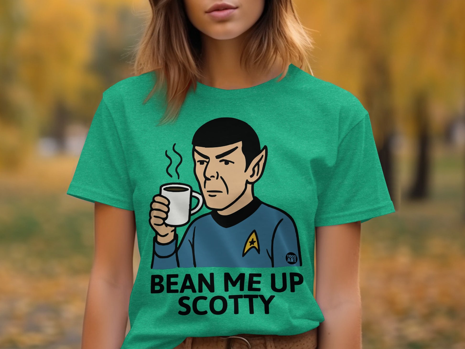Bean Me Up Scotty Graphic Tee for Nerd Culture Fans