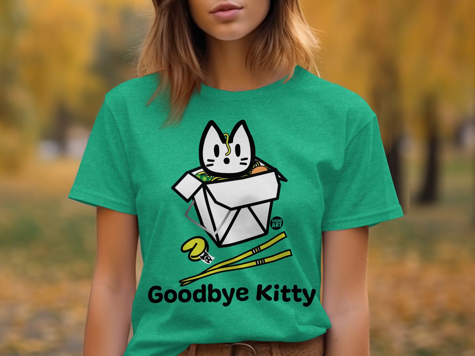 Goodbye Kitty Fun Graphic T-Shirt Statement Tee