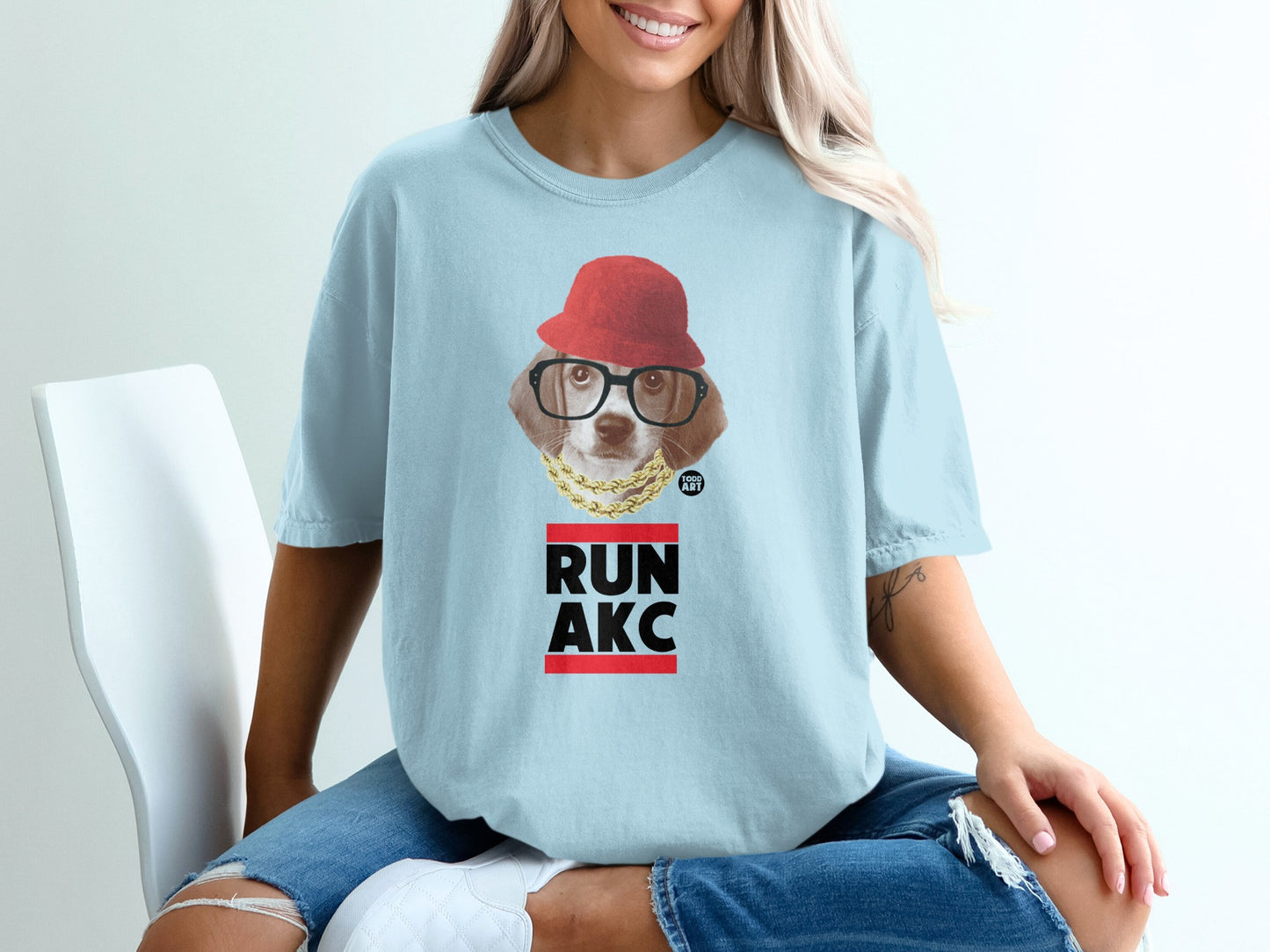 Run AKC Dog with Glasses Graphic T-shirt