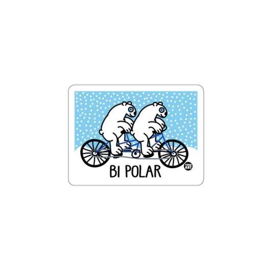 Funny Bi Polar Bears Riding Bicycle Sticker