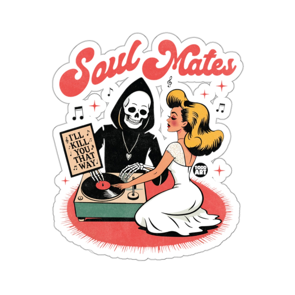 Soul Mates Grim Reaper Woman That Way Record Player 