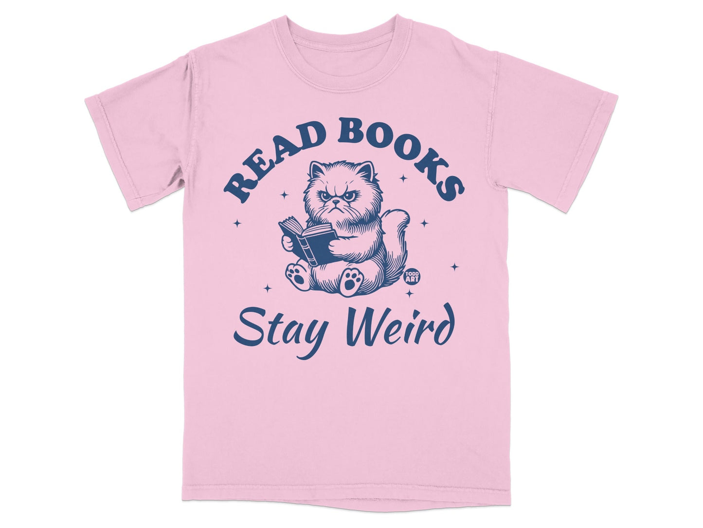 Read Books Stay Weird Cat Reading Graphic Tee