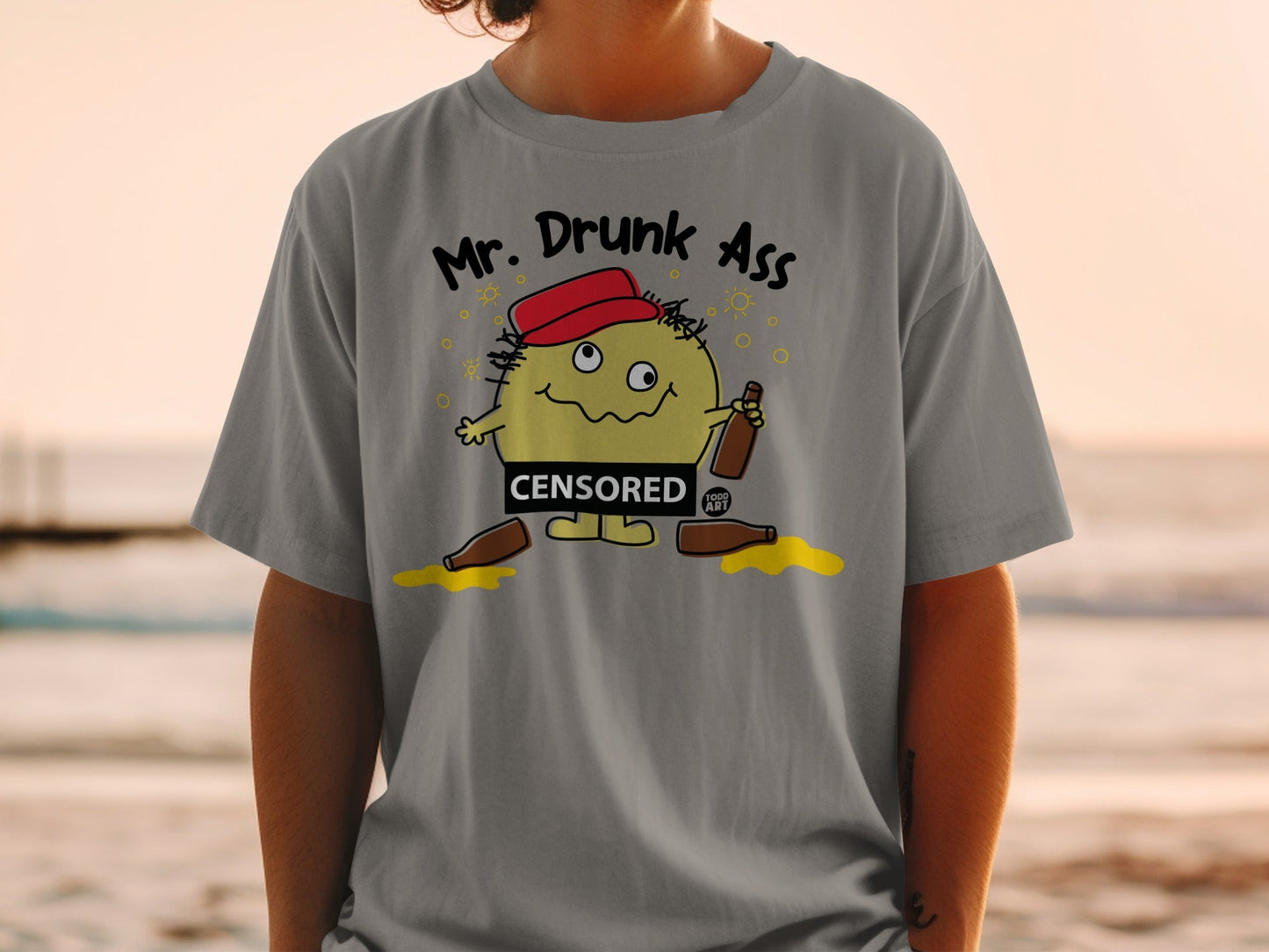 Mr. Drunk Ass Funny Graphic T-Shirt Novelty Tee