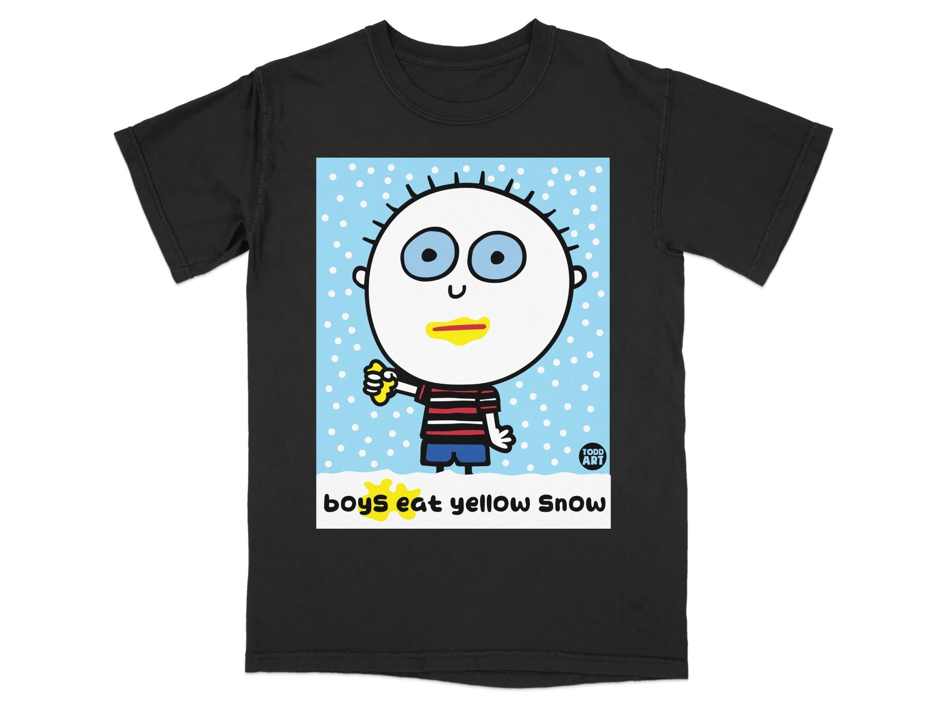 Boys Eat Yellow Snow Cartoon Character T-shirt