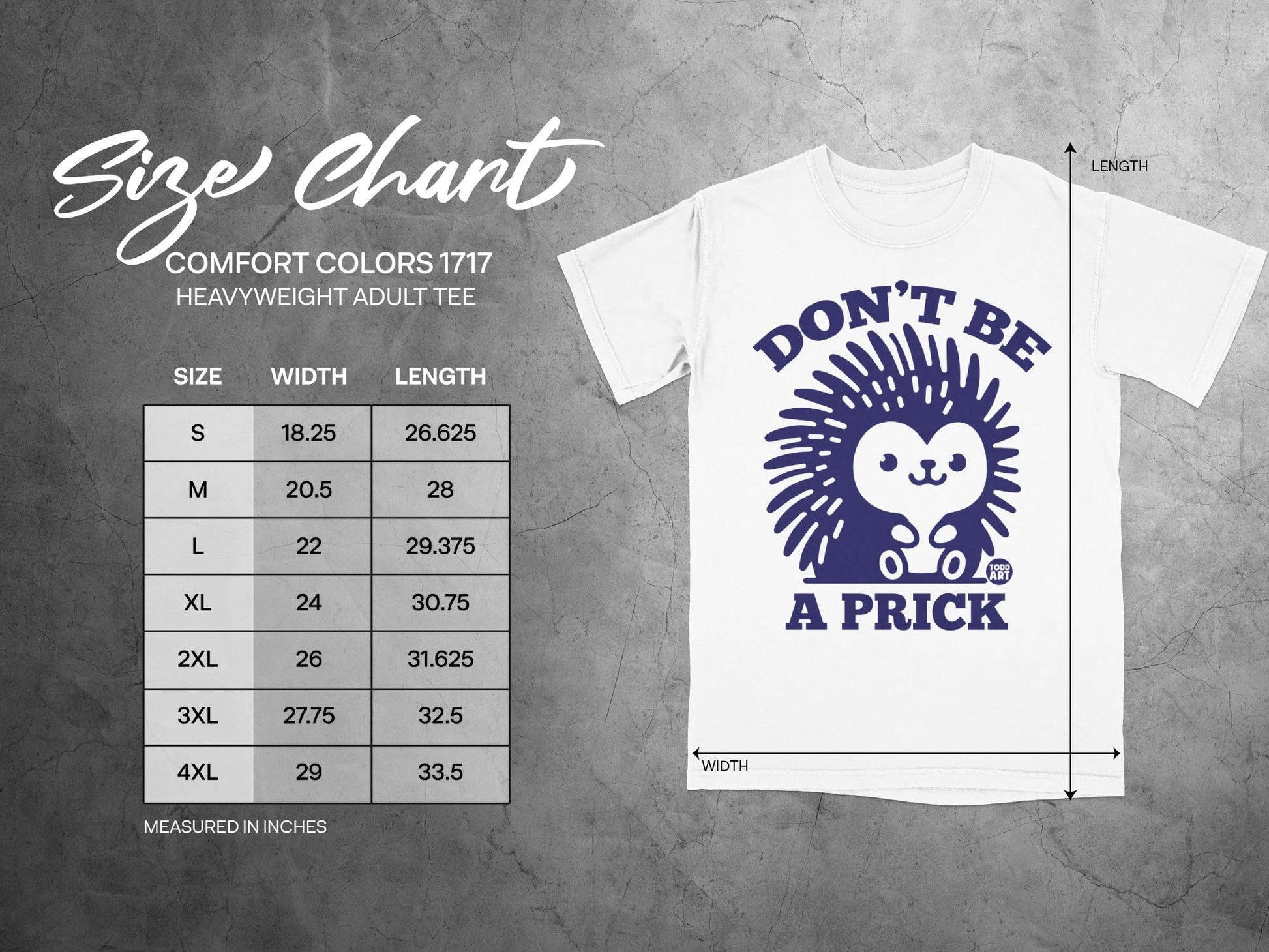 Don't Be A Prick Hedgehog Heavyweight Adult Tee