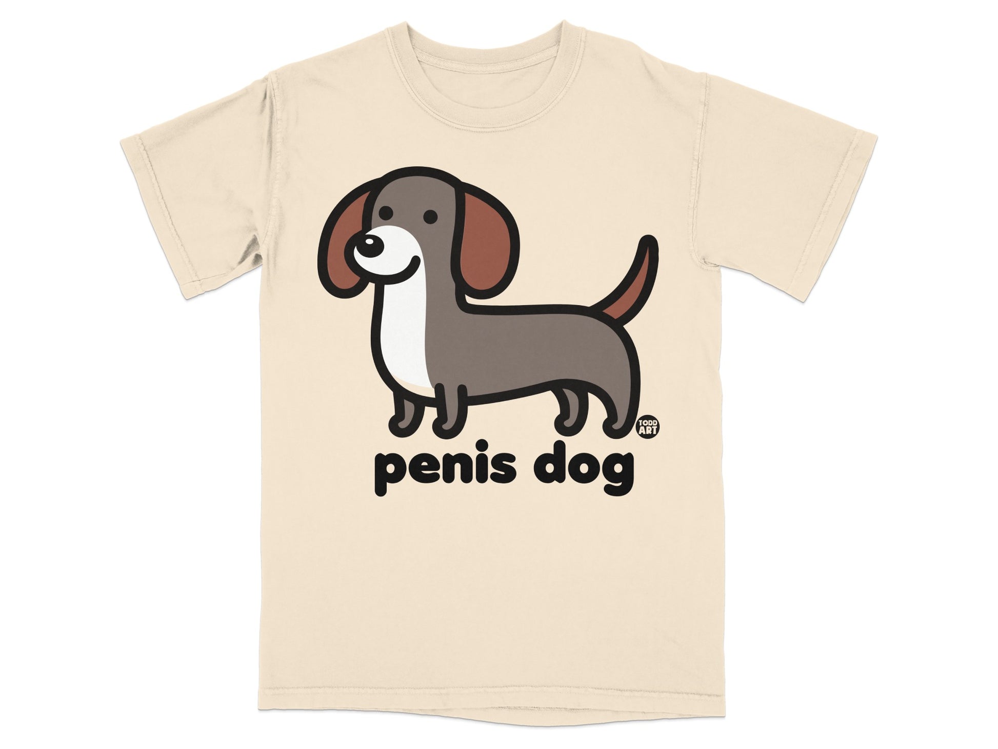 Cute Cartoon Dachshund Penis Dog Graphic Tee