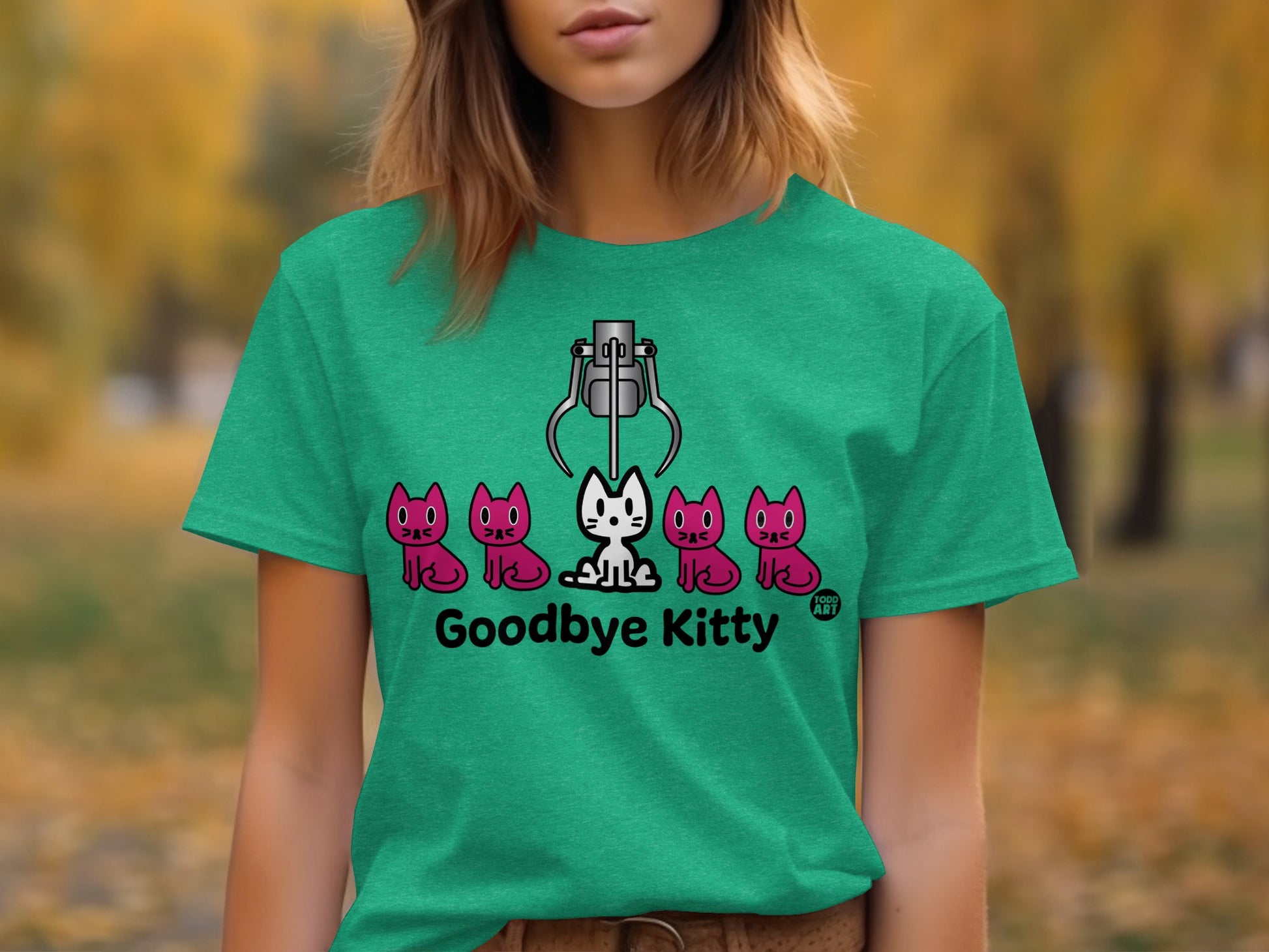 Goodbye Kitty Graphic Tee with Cute Cat Design