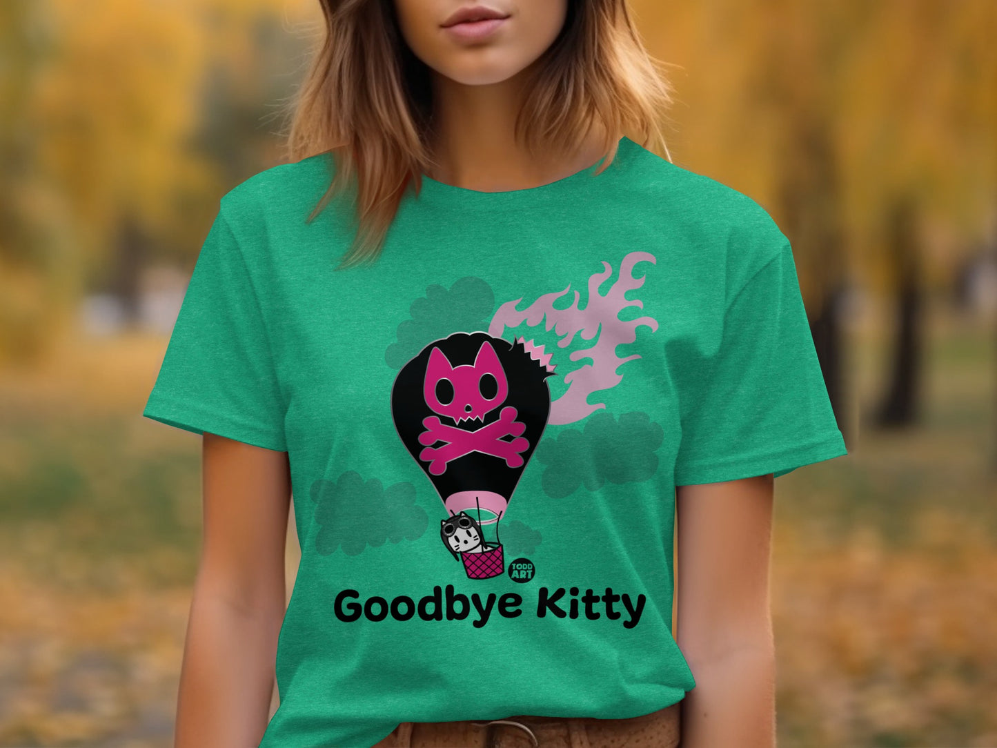 Goodbye Kitty Hot Air Balloon Graphic Shirt