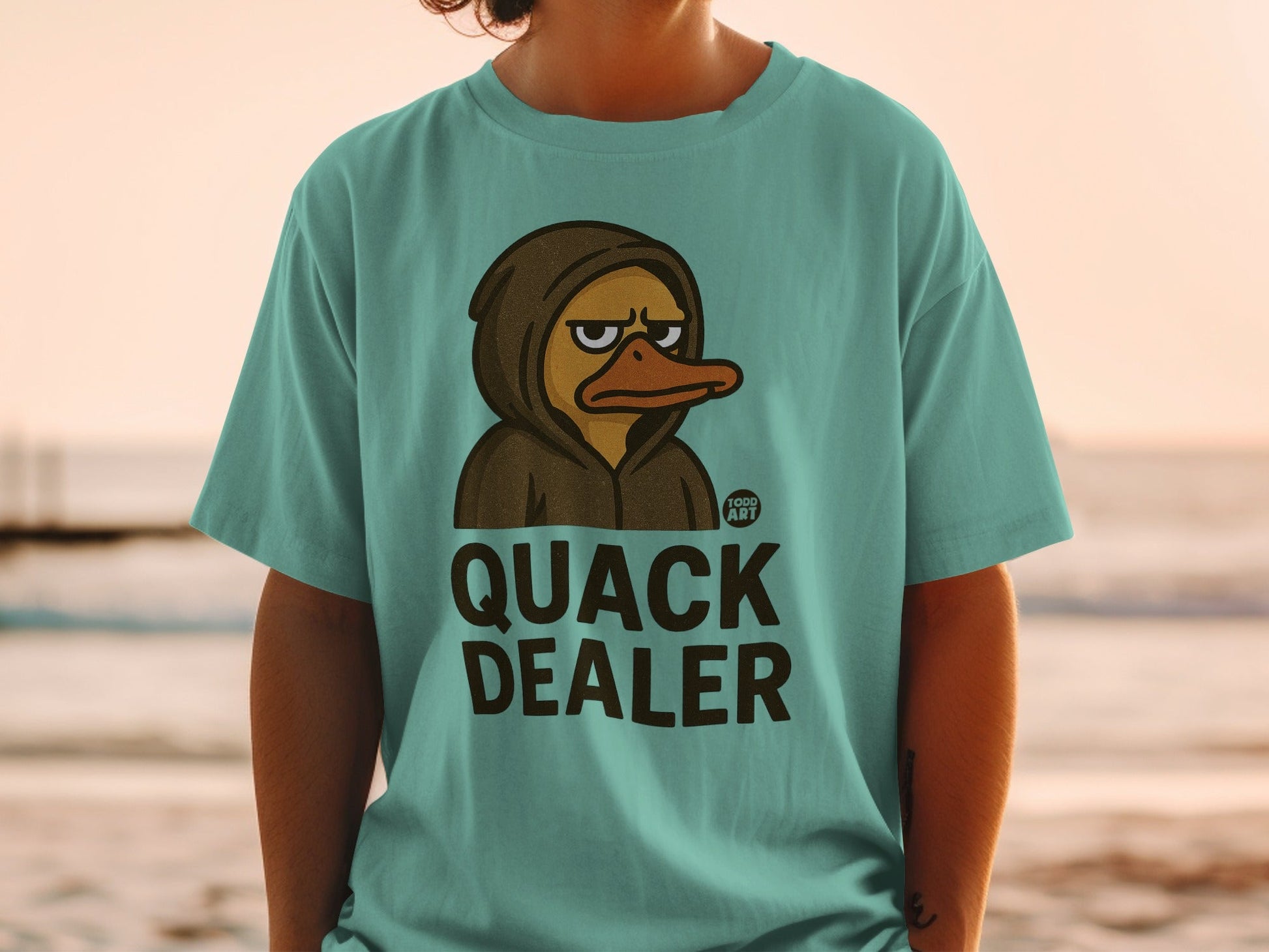 Quack Dealer Cartoon Duck Hoodie Themed Shirt