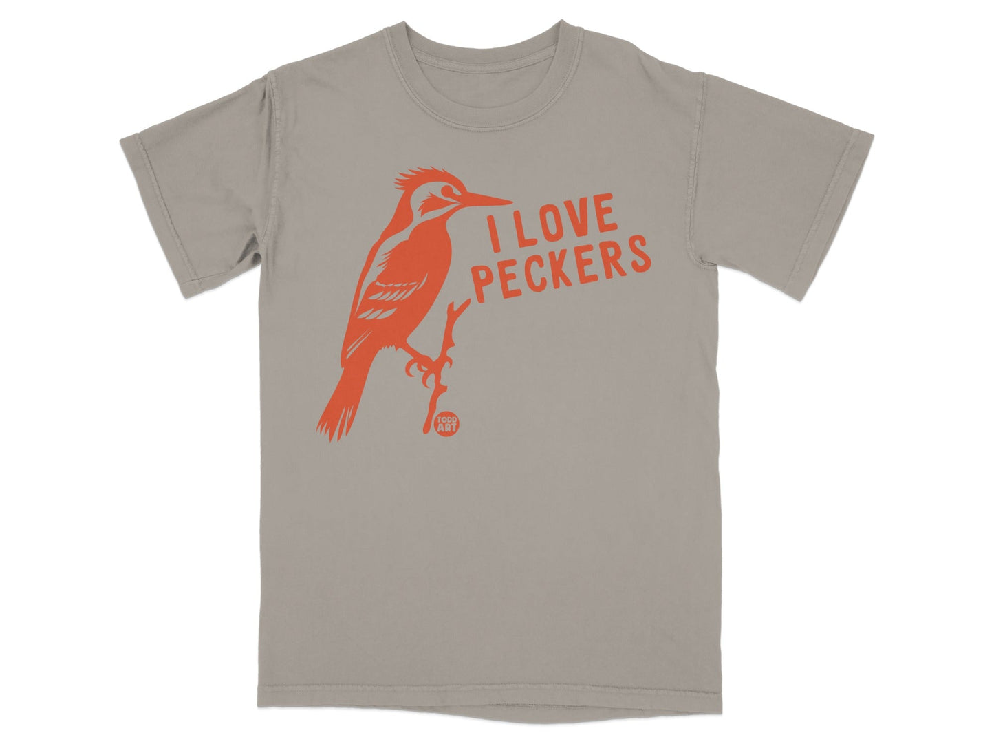 I Love Peckers Bird Print T-shirt Fun Graphic Tee