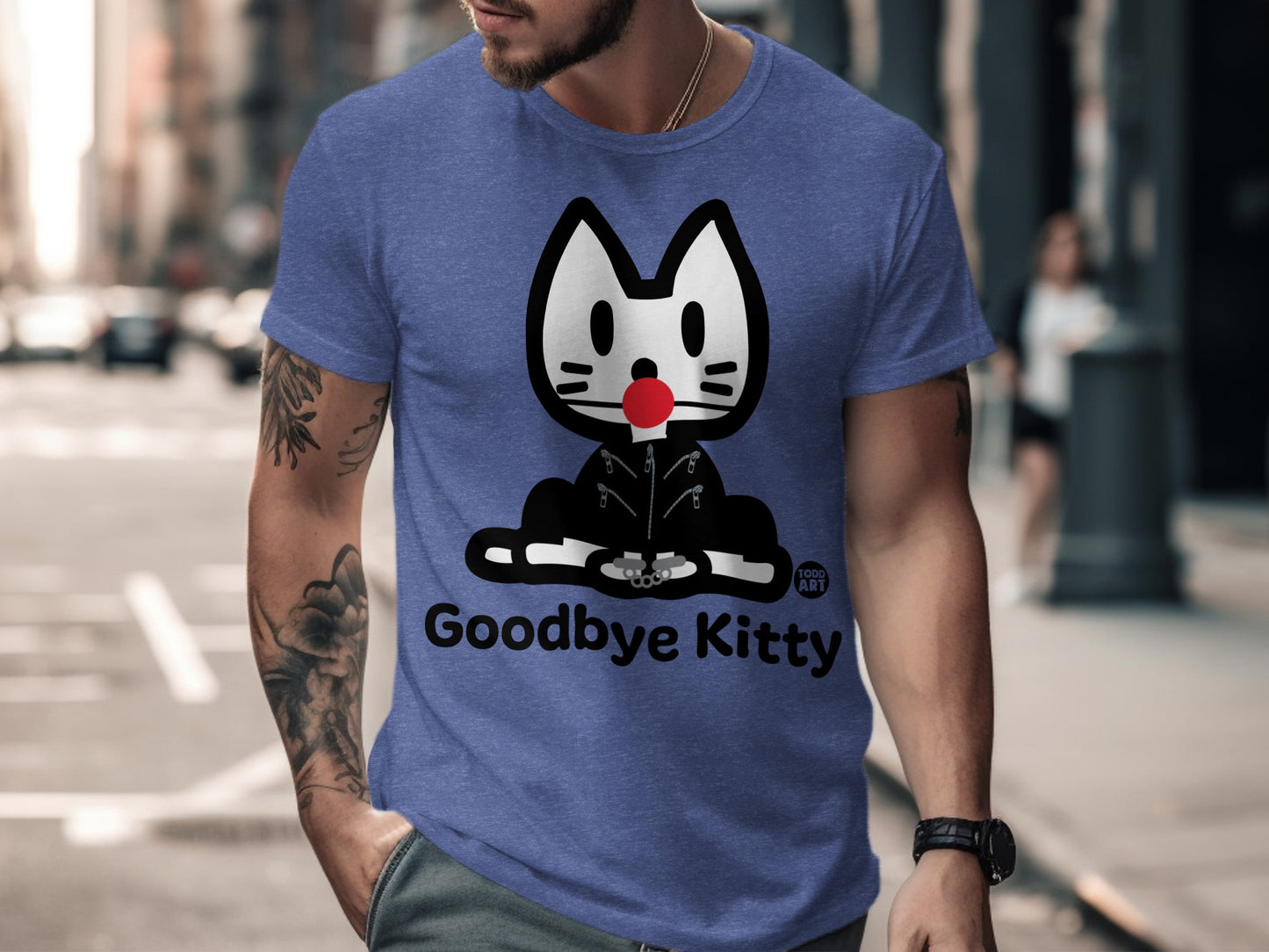 Playful Goodbye Kitty Graphic Street Style T-Shirt