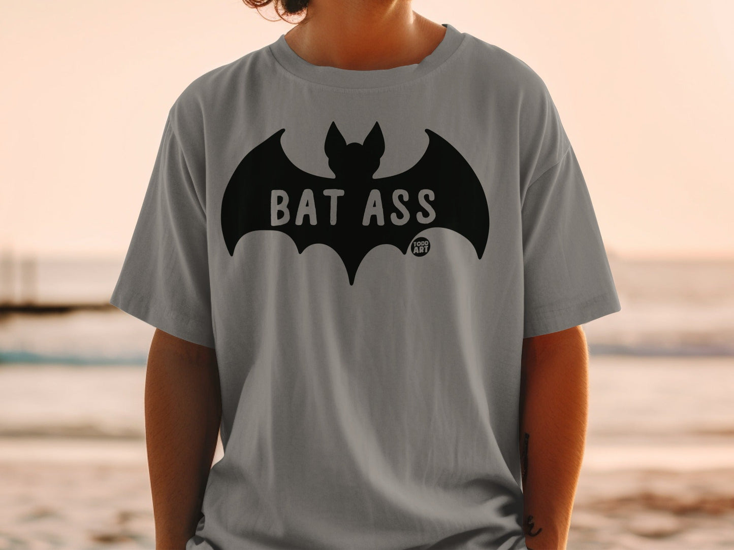 Funny Bat Ass Graphic Tee for Beach Summer Fashion