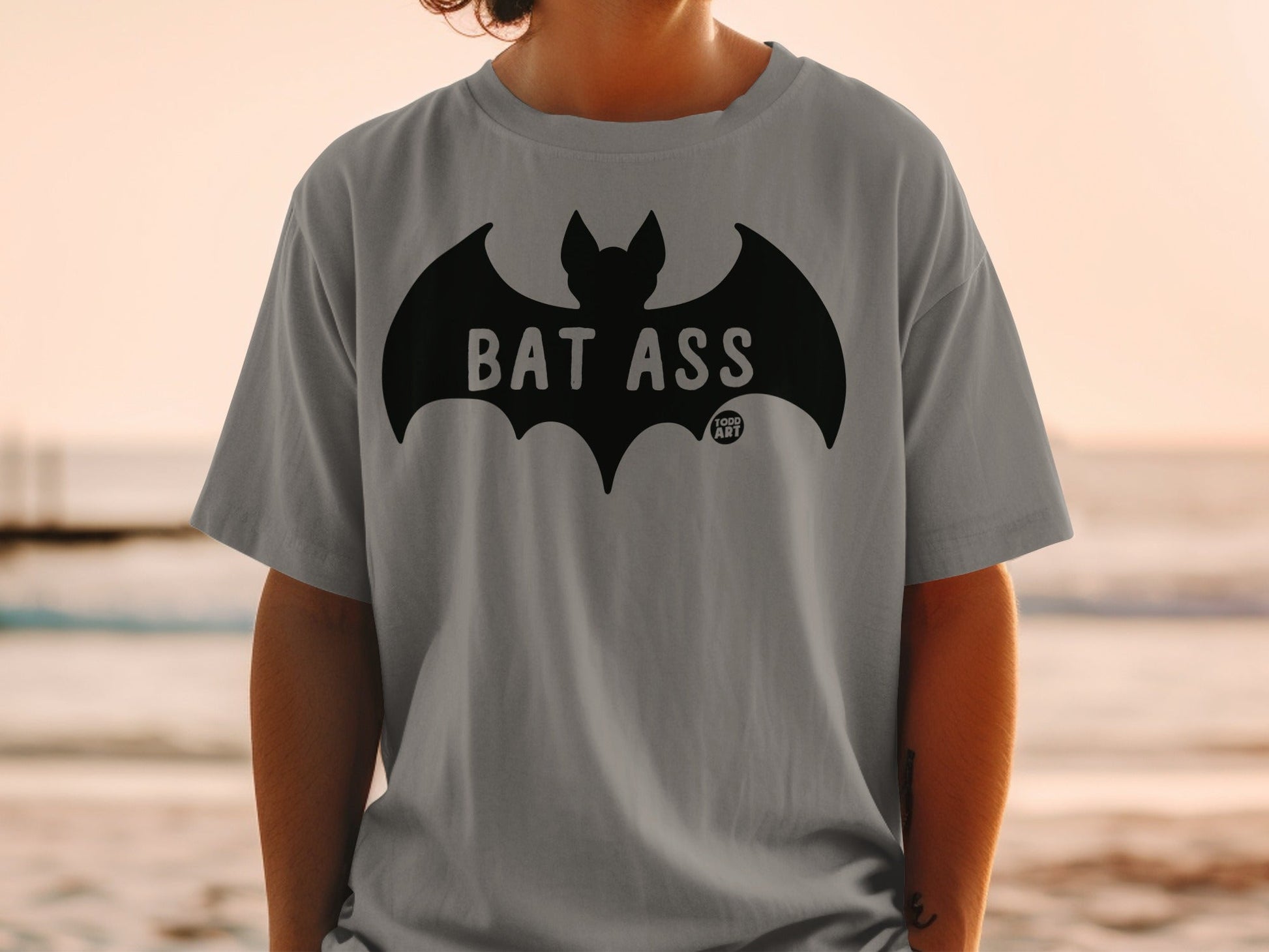 Funny Bat Ass Graphic Tee for Beach Summer Fashion