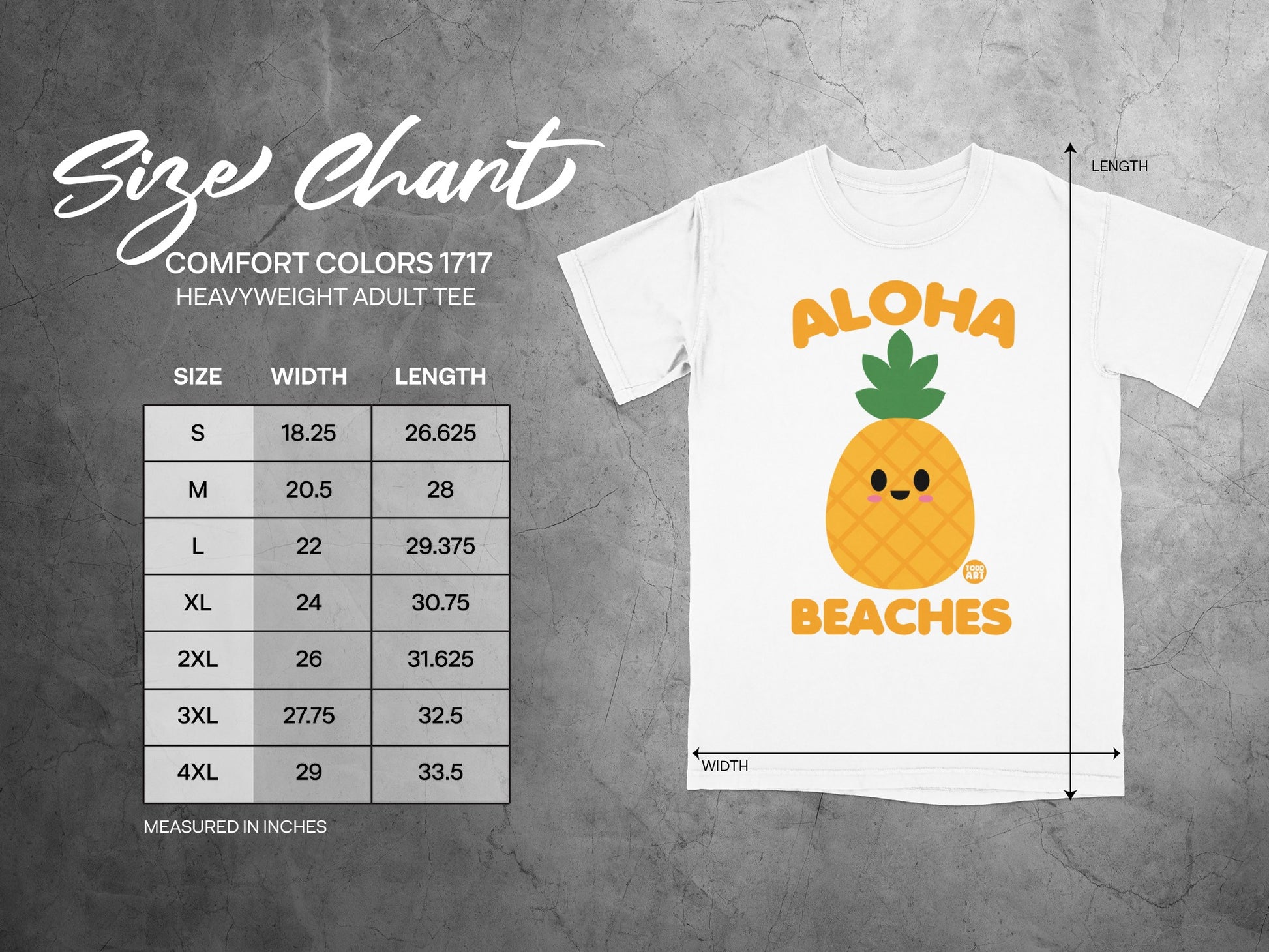 Aloha Pineapple Beaches T-Shirt Comfort Colors product type