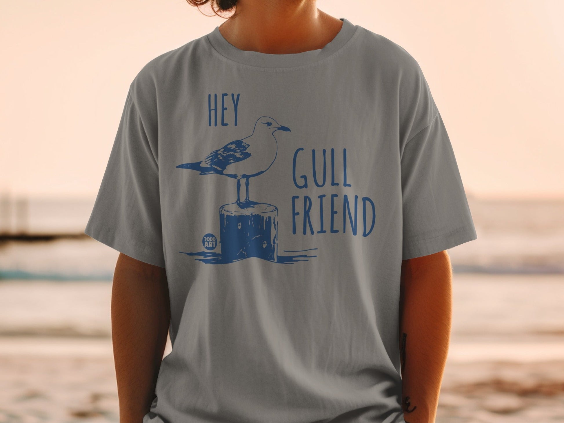 Hey Gull Friend Graphic Design T-Shirt