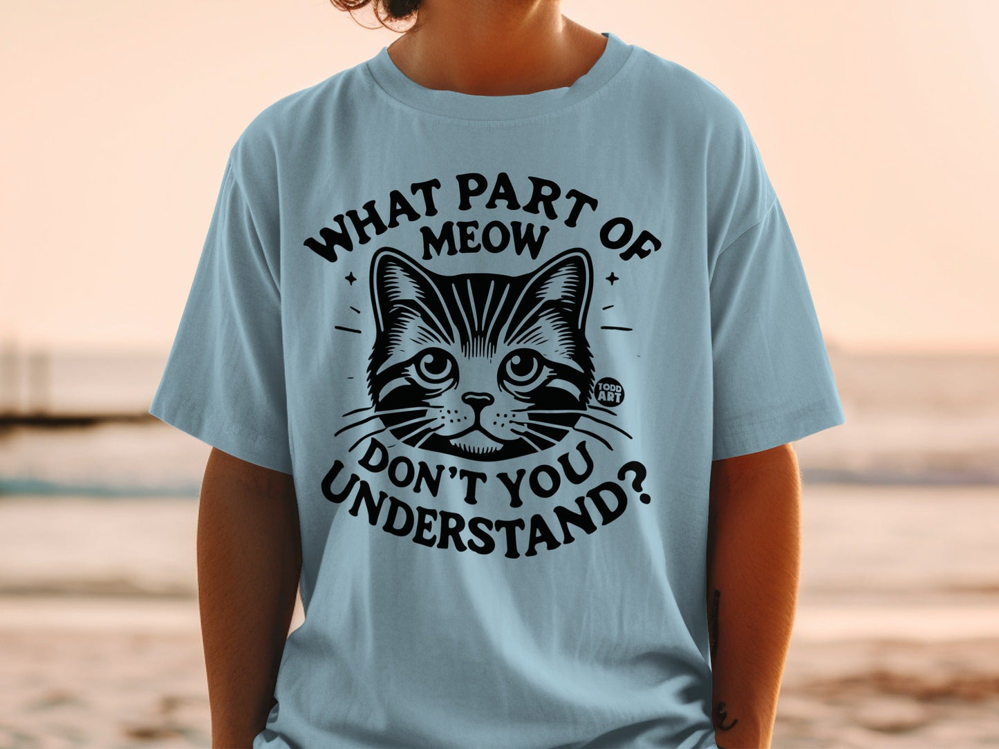 Cute Cat Meow Illustration T-Shirt for Animal Lovers