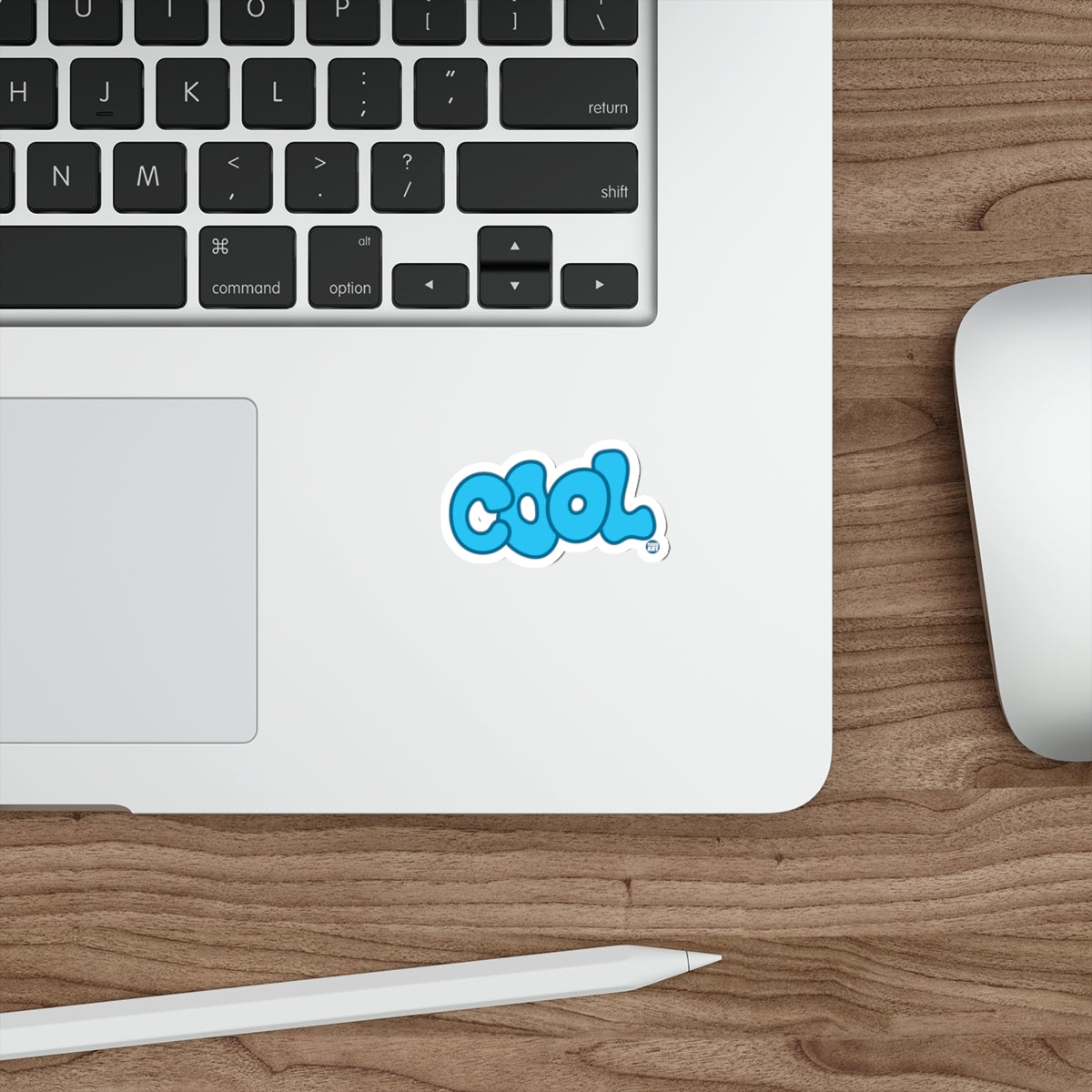 Cool Blue Bubble Letter Design Sticker 