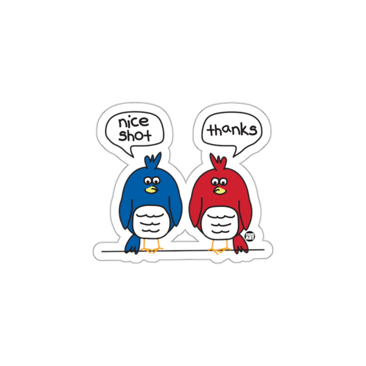 Cute Cartoon Birds Nice Shot Thanks Sticker