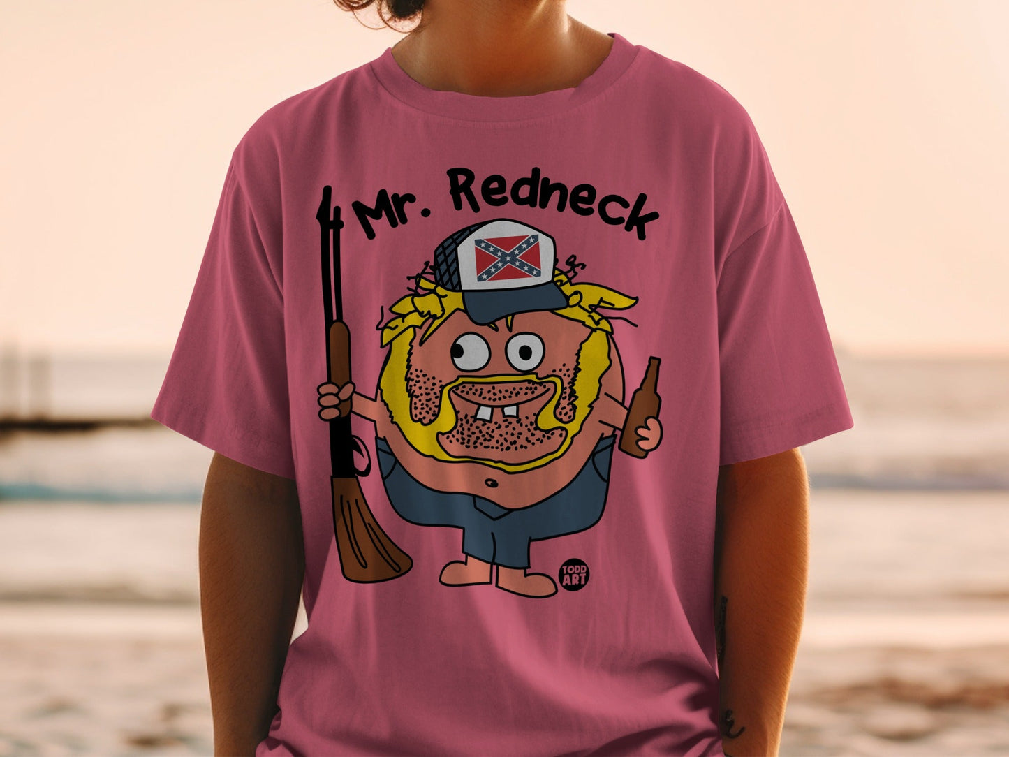 Mr. Redneck Character Cartoon Graphic T-Shirt