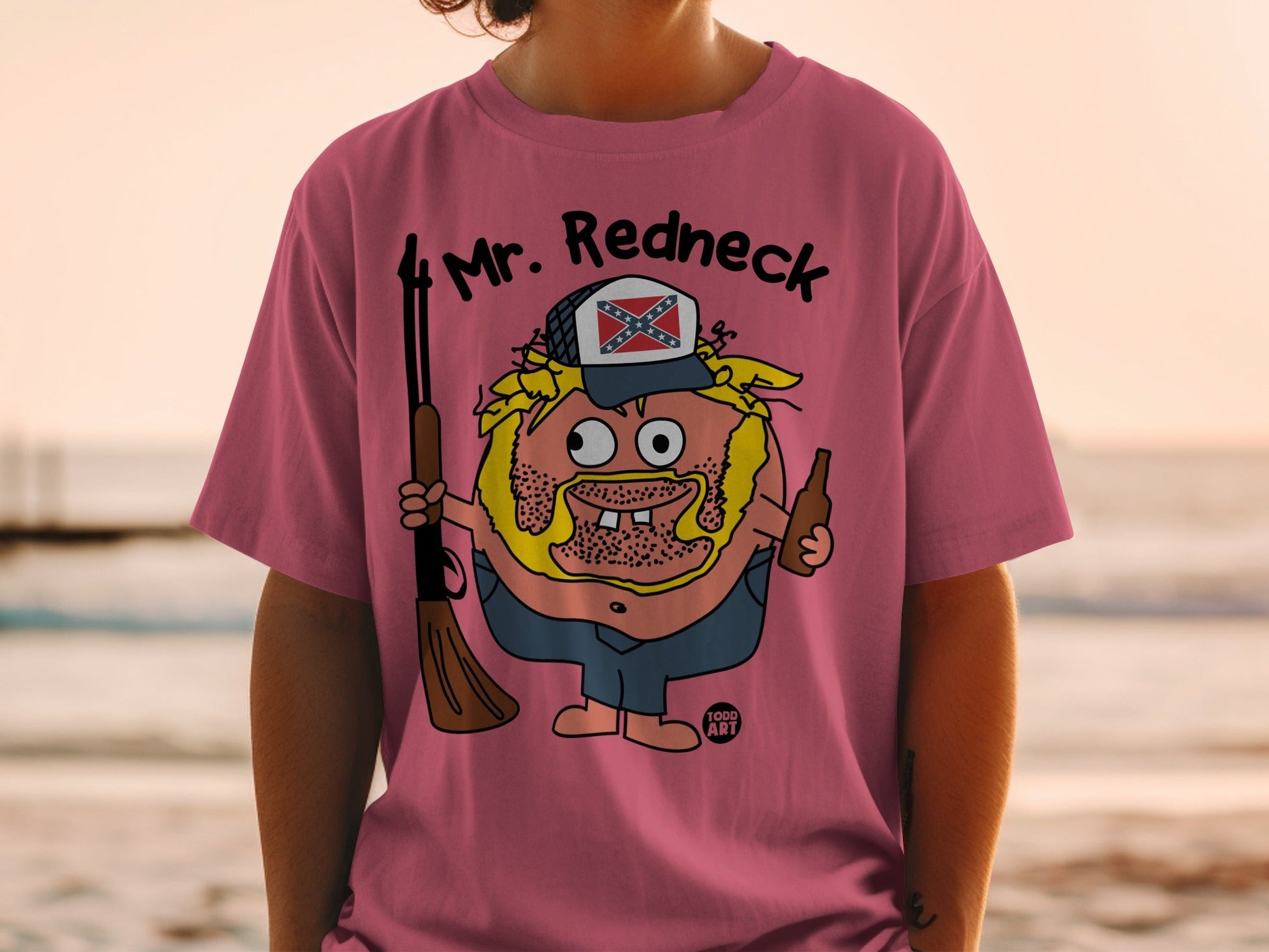 Mr. Redneck Character Cartoon Graphic T-Shirt