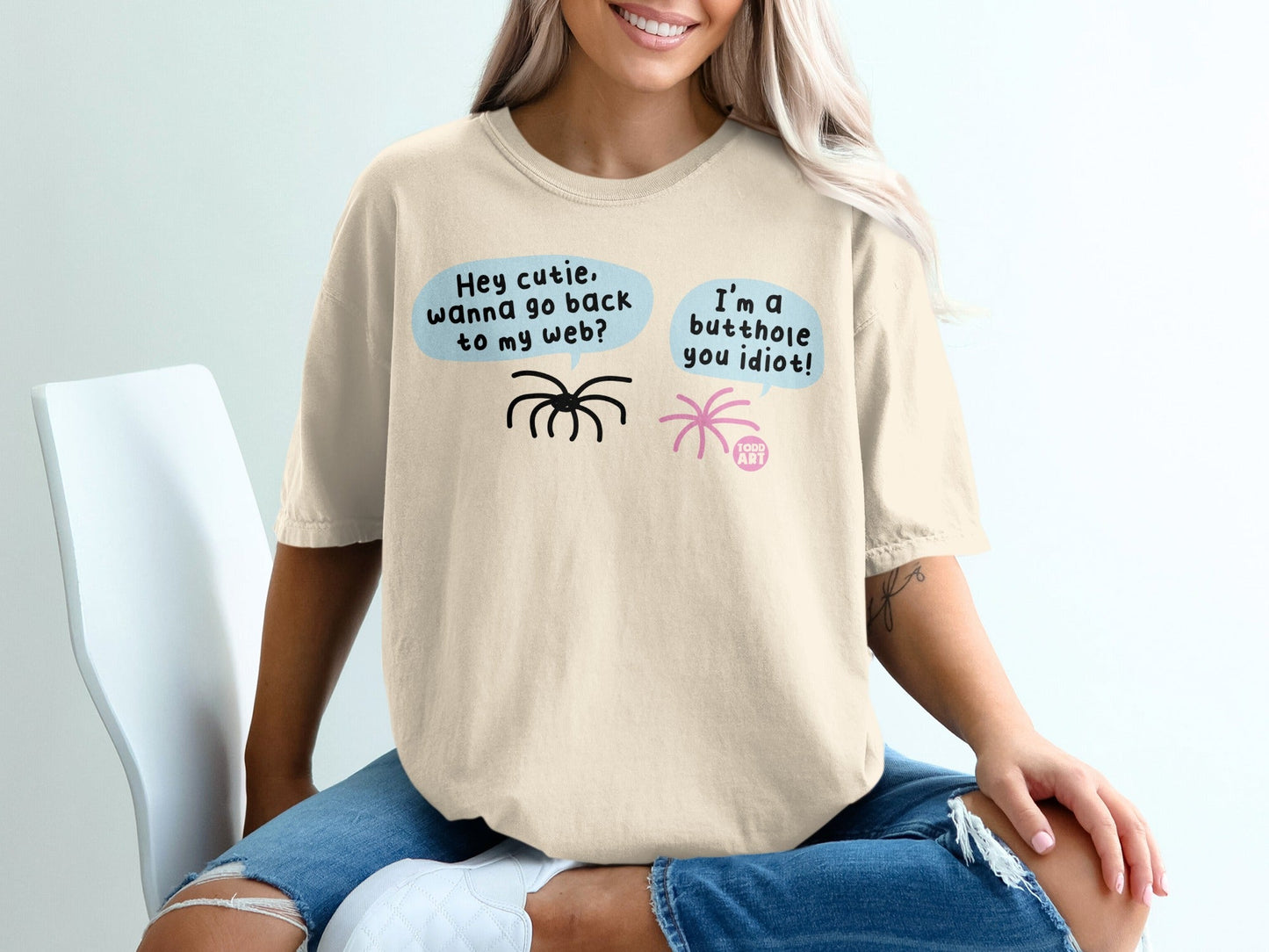 Funny Spider and Starfish Conversation T-shirt
