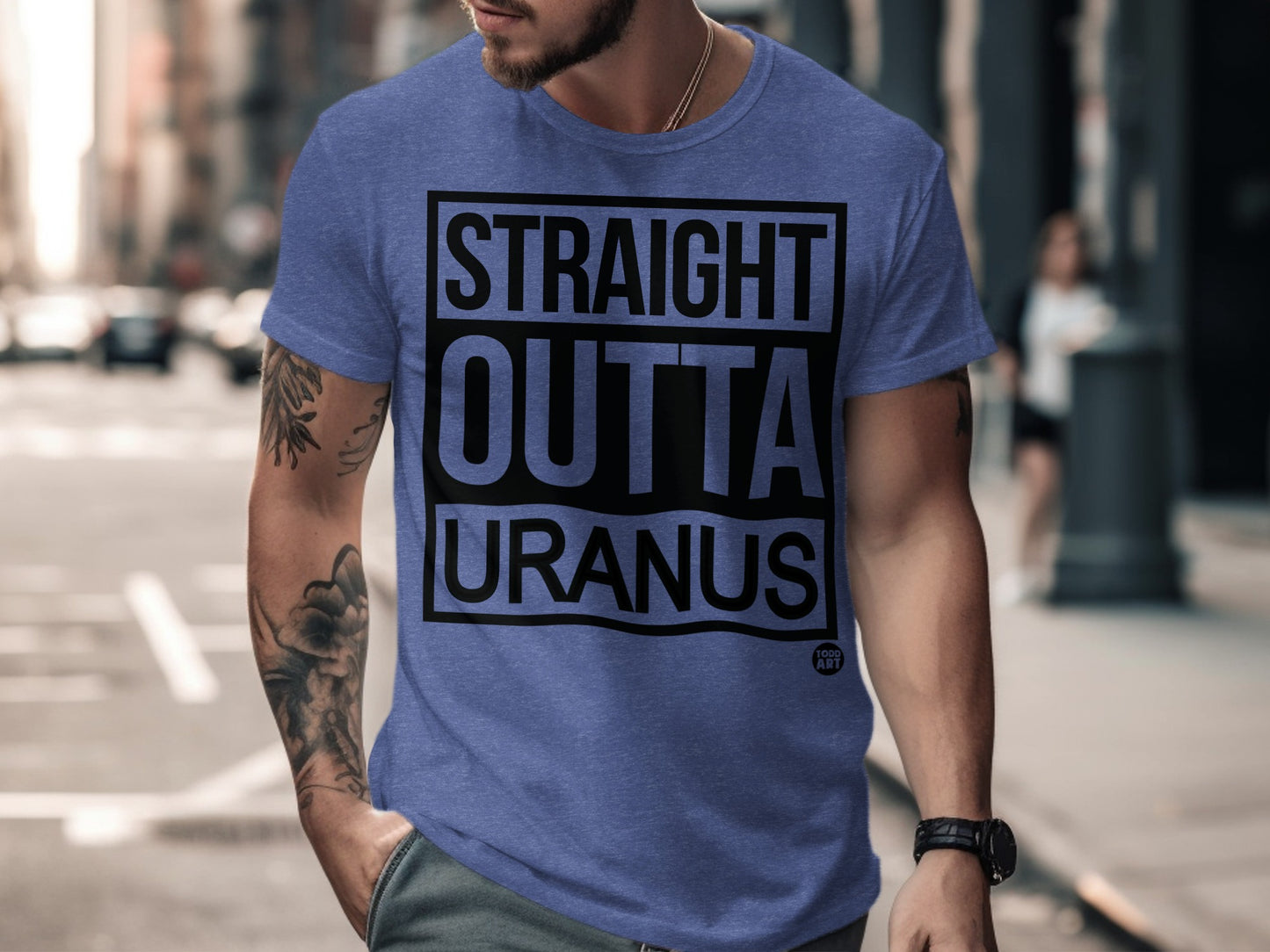 Straight Outta Uranus Themed Graphic T-shirt