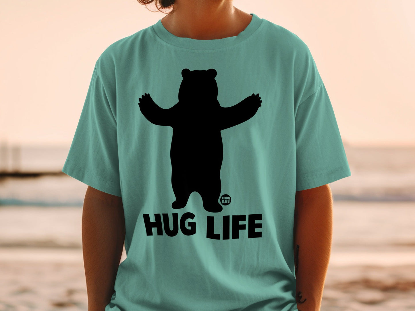 Hug Life Bear Graphic Relaxed Fit Stylish Shirt