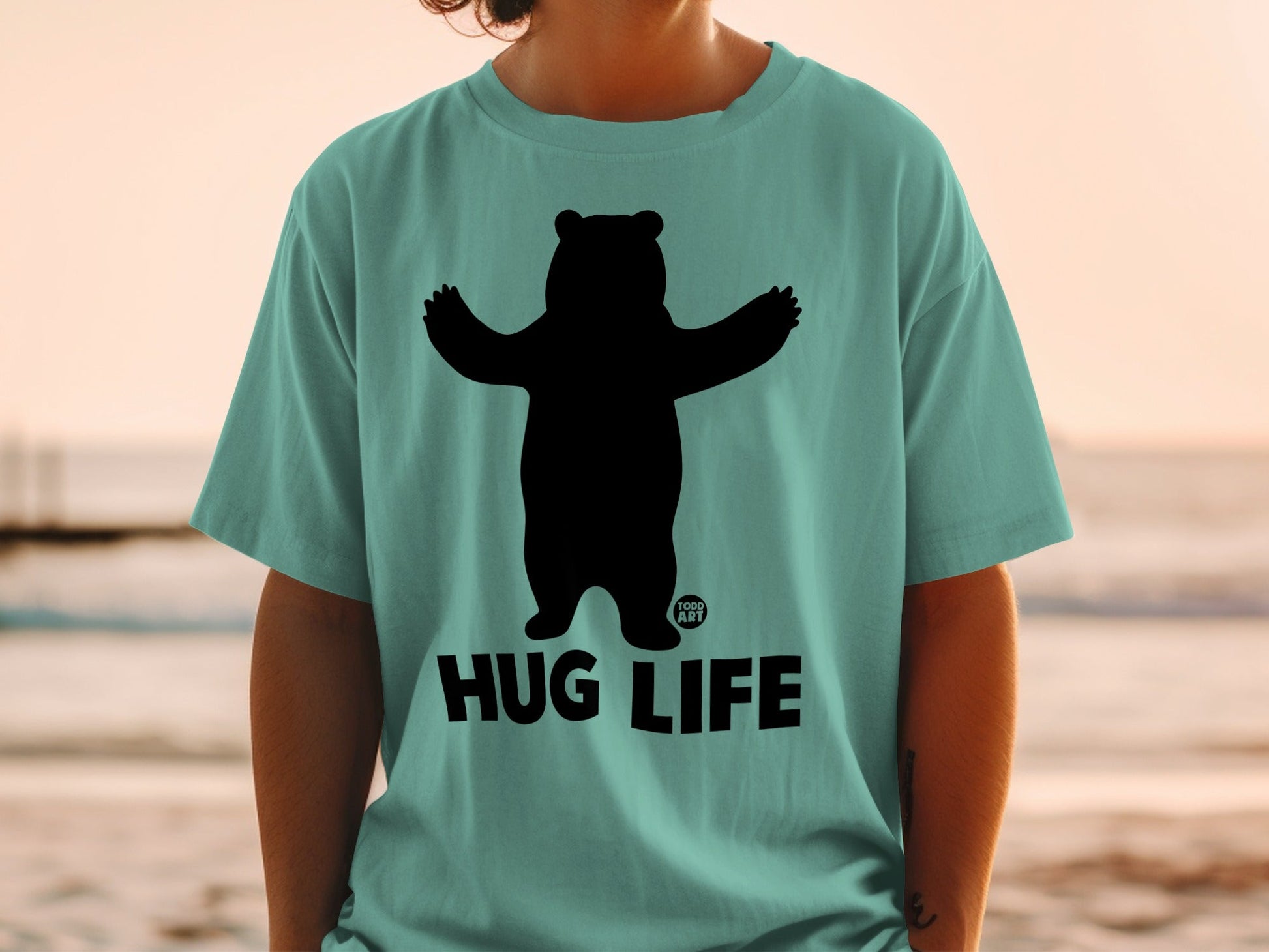 Hug Life Bear Graphic Relaxed Fit Stylish Shirt
