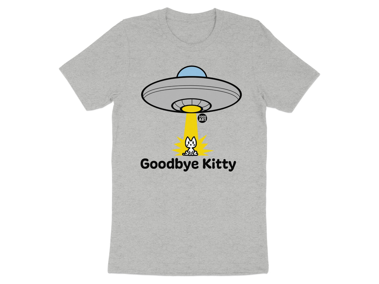 Goodbye Kitty UFO Themed Graphic T-shirt