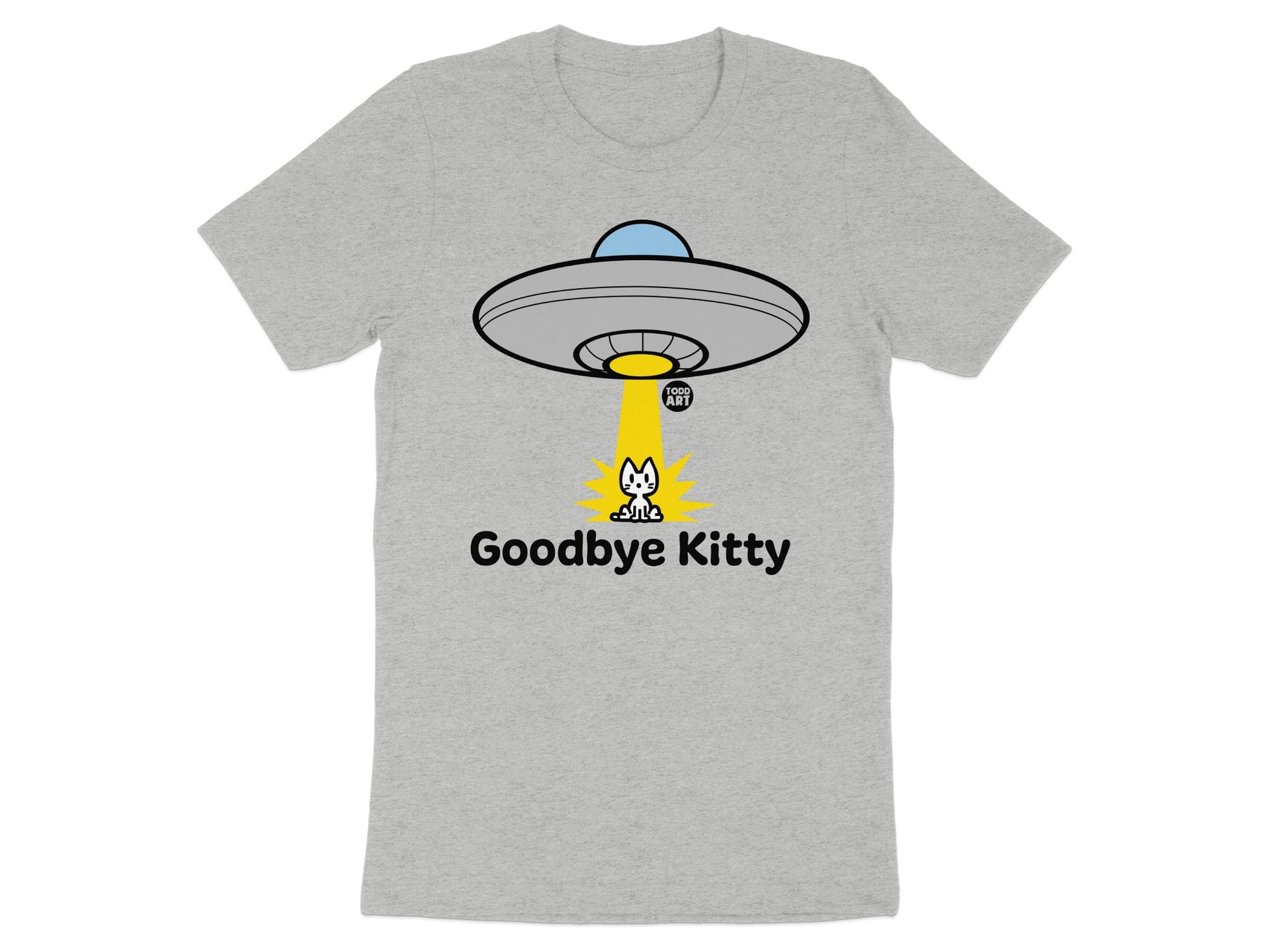 Goodbye Kitty UFO Themed Graphic T-shirt