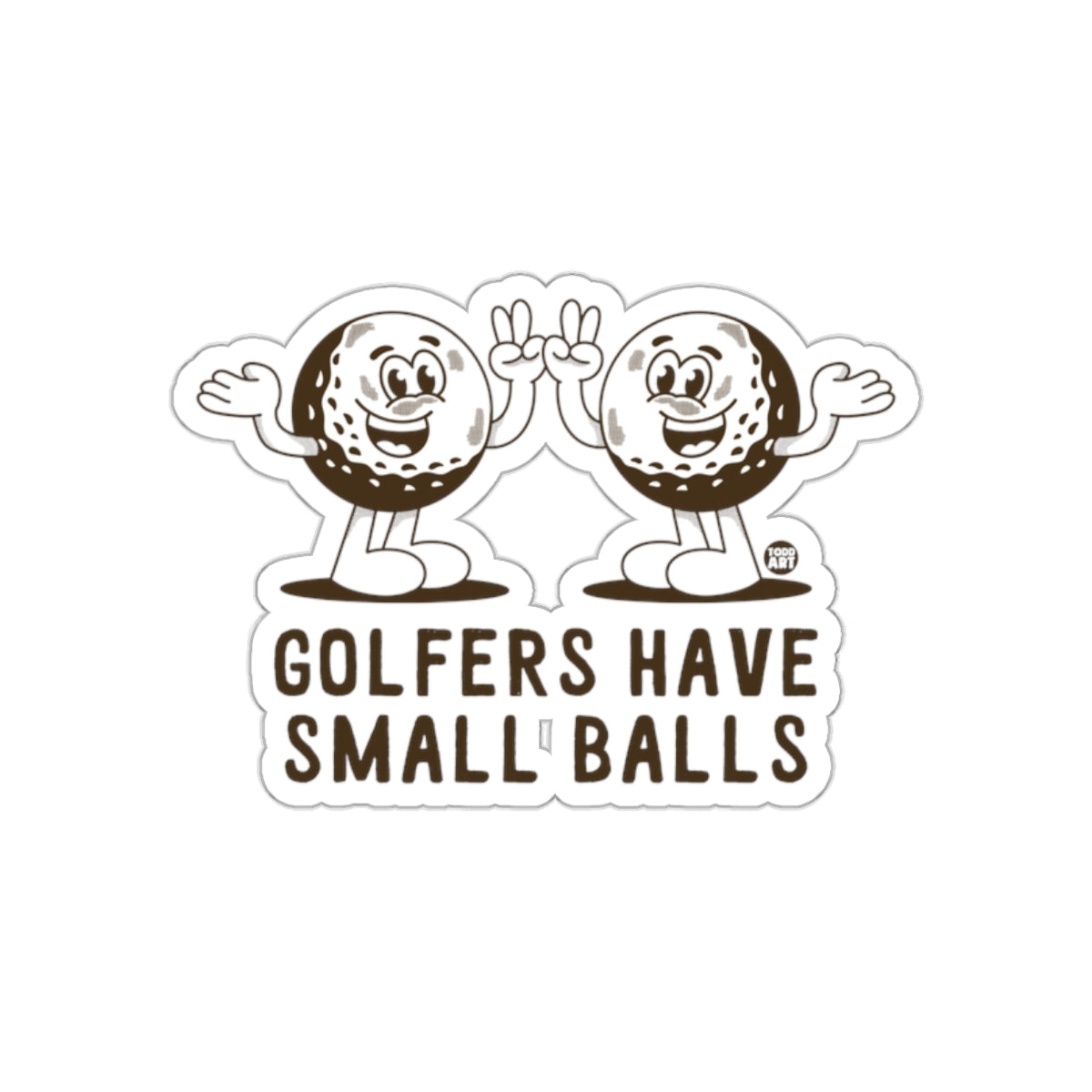 Golfers Have Small Balls Retro Cartoon Funny sticker