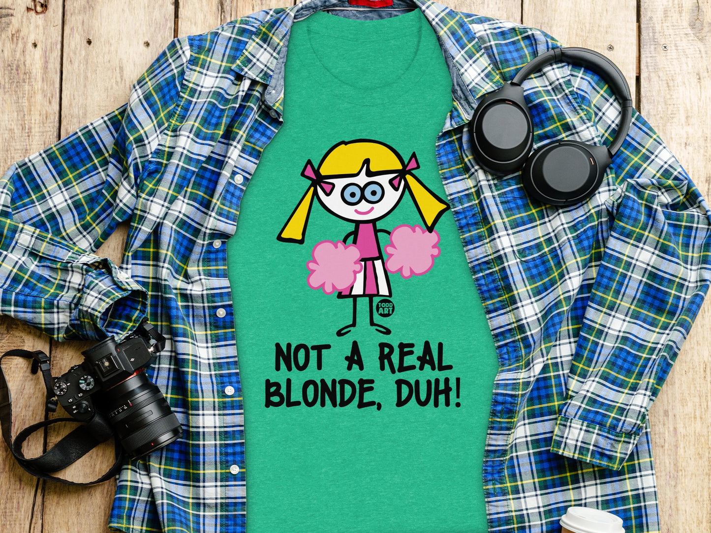Not A Real Blonde Duh Funny Cheerleader Shirt