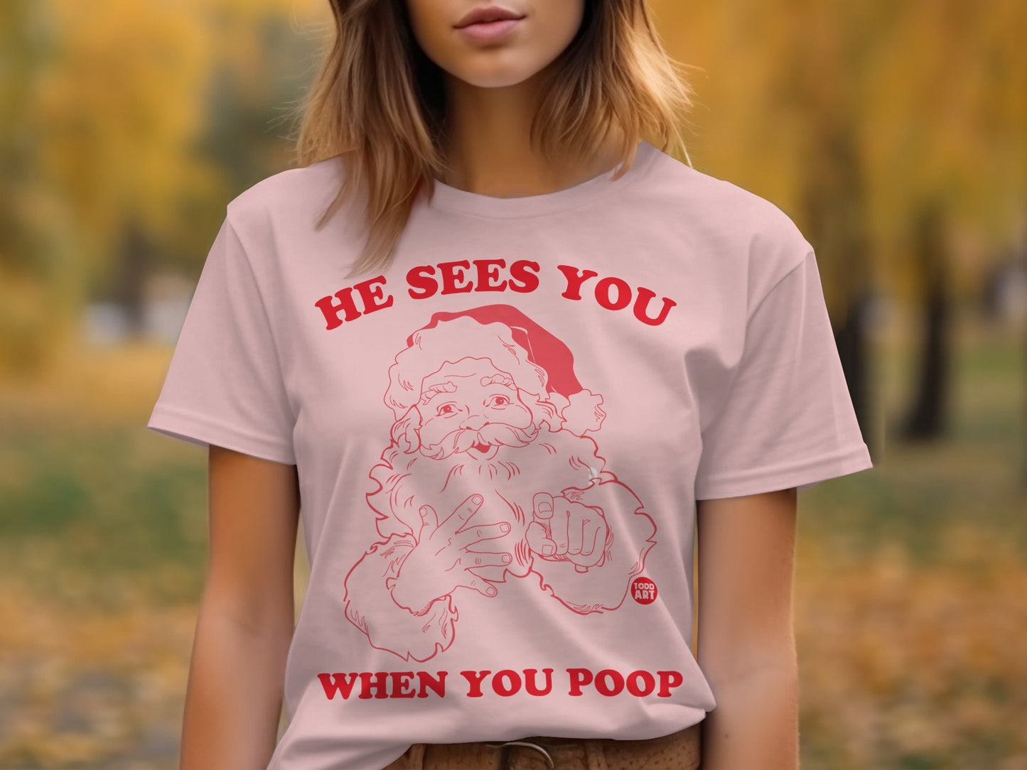 He Sees You When You Poop Santa Claus Shirt