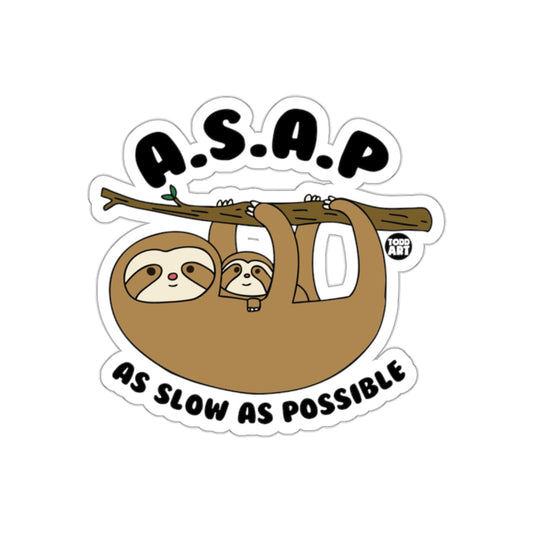 Adorable Sloth And Baby ASAP As Slow As Possible sticker